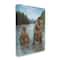 Stupell Industries Brown Grizzly Bear Family Fishing Mountain Lake Landscape Canvas Wall Art